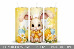 Cute Bunny Tumbler Wrap. Easter Tumbler Design Product Image 1