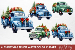 Christmas Clipart Christmas Truck Sublimation Clipart Product Image 1
