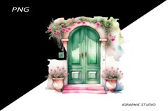 Watercolor Medirerranean Door Clipart Product Image 1