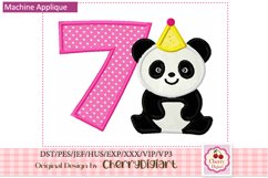 Panda Birthday Numbers applique machine embroidery 2168 Product Image 5