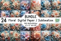 Bundel | Floral Digital Paper | PNG Background | Wall | Mug Product Image 1