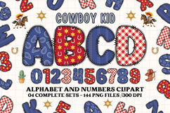 Cowboy Kid Digital Papers, cowboy kid doodle letters Product Image 2