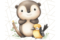 Cute Animal Friends Clipart PNG, Whimsical Spring Animal Duo Product Image 3