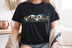 Chicago Skyline PNG, Vintage Windy City Lake Sublimation Product Image 7