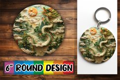 Embroidered Spring Circle Kaychain Sublimation Print PNG Product Image 1