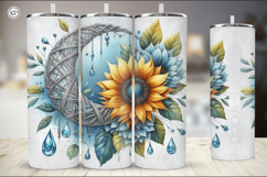 4 Celestial Sunflower Tumbler Wrap Sublimation, 20 oz Product Image 3