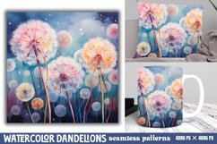 Watercolor dandelions digital paper Backgrounds, Product Image 1