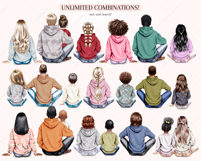 Autumn Sitting Family Clipart Portrait Creator Product Image 6