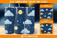 Day And Night Tumbler Wrap Designs, Sublimation Wrap Product Image 1