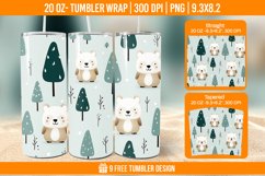 3D Bear In Snow Tumbler Wrap Designs Product Image 1