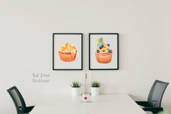 Cupcakes clipart, Watercolor birthday cupcake sublimation Product Image 3