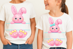 Easter Bunny Split Monogram Sublimation, Kid Name Easter PNG Product Image 3