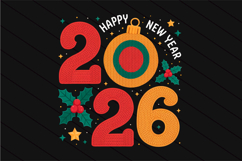 Happy New Year 2026 PNG, Crochet Yarn Product Image 1