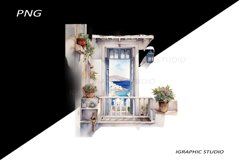 Greece summer clipart, Mediterranean Vacation Clipart Product Image 1