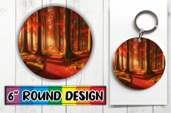 Cheerful Round Coasters PNG, Autumn Product Image 1