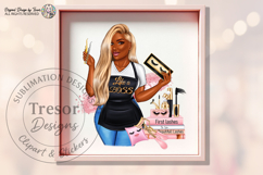 Blonde Black Lash Artist Woman PNG Boss Babe Beauty Design Product Image 7