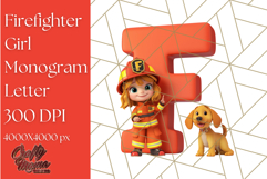 Firefighter Girl Letter F Clipart | Firewoman Alphabet PNG Product Image 1