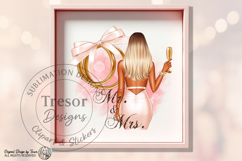 Mr And Mrs Bride Fashion Blonde Girl PNG Wedding Clipart Product Image 3