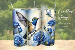Watercolor Hummingbird Tumbler Wrap Sublimation Product Image 1