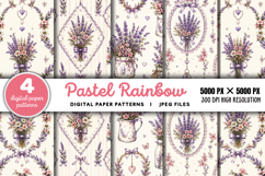 Pastel Rainbow Digital Paper JPG Product Image 1