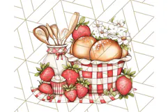 Cottagecore Strawberry Kitchen PNG Clipart, Retro Fruit Png Product Image 3