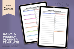 Aesthetic Minimal Daily &amp; Weekly Planner Template Editable Product Image 1