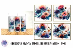 BOHO Flower 20 OZ Tumbler Sublimation Design PNG Product Image 1