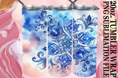 Blissful Moments 20oz tumbler wrap, Watercolor Pattern Product Image 1
