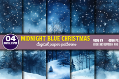 Midnight Blue Christmas Backgrounds Bundle PNG Product Image 8
