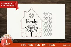 Family Zodiac Key Holder | Zodiac Keychain SVG | 6 Members Product Image 1