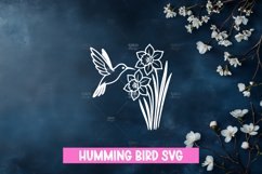 Humming Bird with Flowers SVG Product Image 1