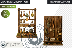 Cosy Witch's Apothecary magic Clipart PNG witchcraft graphic Product Image 1
