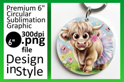 Beautiful Circle PNG for Sublimation , Cute Cow Product Image 1
