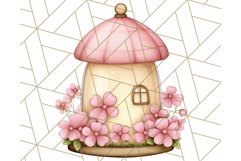 Pink Cottagecore Garden PNG Clipart, Vintage Floral Art Product Image 3
