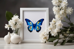Butterfly Blue Yellow Insect Watercolor Illustration Animal Product Image 7
