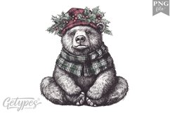 Christmas Bear Clipart Design - High Quality 300 Dpi Product Image 1