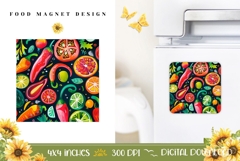 Cartoon Vegetables Magnet Design, Chili Peppers Magnet Product Image 1
