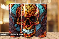 Stained Glass Halloween Skull | Skull 20 oz Skinny Tumbler Product Image 1