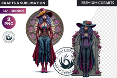 Fantasy Witch Clipart PNG, floral Witchcraft Art scrapbook Product Image 1