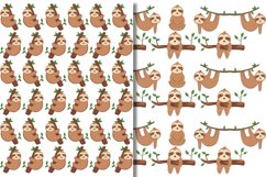 Sloth pattern backgrounds - 8 digital papers Product Image 4