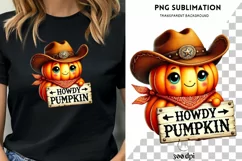Howdy Pumpkin PNG, Cozy Fall Sublimation Download, Vintage Product Image 1