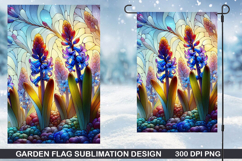 Flowers Garden Flag Sublimation| Winter Garden Flag PNG Product Image 1