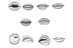 Lips Mouths Set 3 Procreate Brush Stamp, 30 Lips Product Image 7