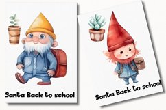 Santa Back To School Watercolor 69 Cliparts Collection Product Image 7