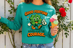 Lucky Clover Good Fortune Courage Cartoon Design Product Image 3