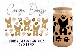 Corgi Glass Wrap SVG, 16oz Libbey Wrap SVG, Dog Mama SVG Product Image 1