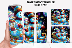 Snowman Skinny Tumbler 20oz Wrap Design, Christmas Tumbler Product Image 1