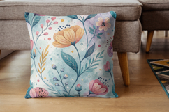 Whimsical Watercolor Floral Seamless Digital Paper, Abstract Product Image 6