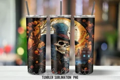Stained Glass Skull Halloween Tumbler Wrap Sublimation Desin Product Image 4
