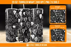 Valentines Heart Tumbler Wrap Designs, Sublimation Wrap Product Image 1